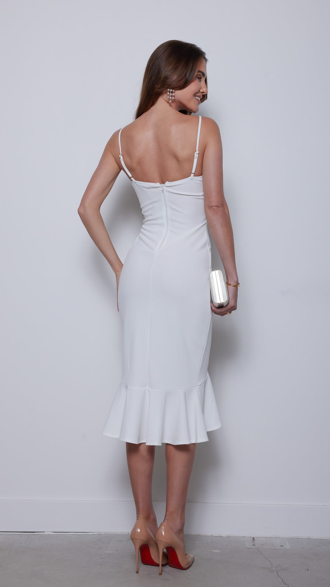 Harper Midi Dress in white