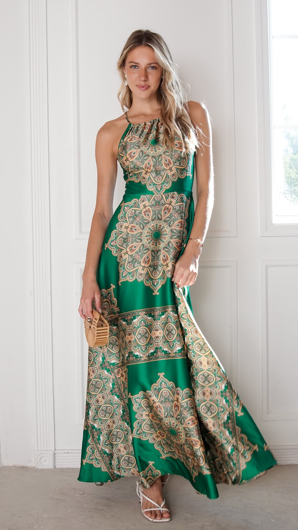 green sleeveless maxi dress Milagro Maxi Dress