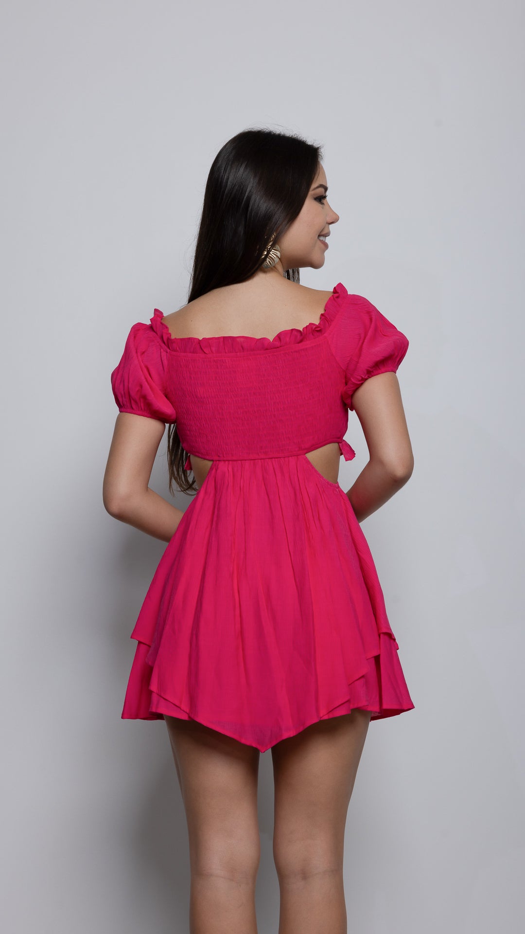 Clari Mini dress in Hot Pink