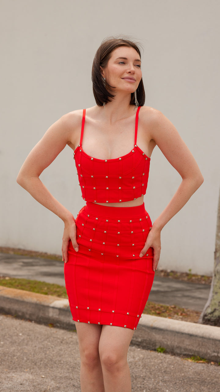Isadora Two Piece Set in Red