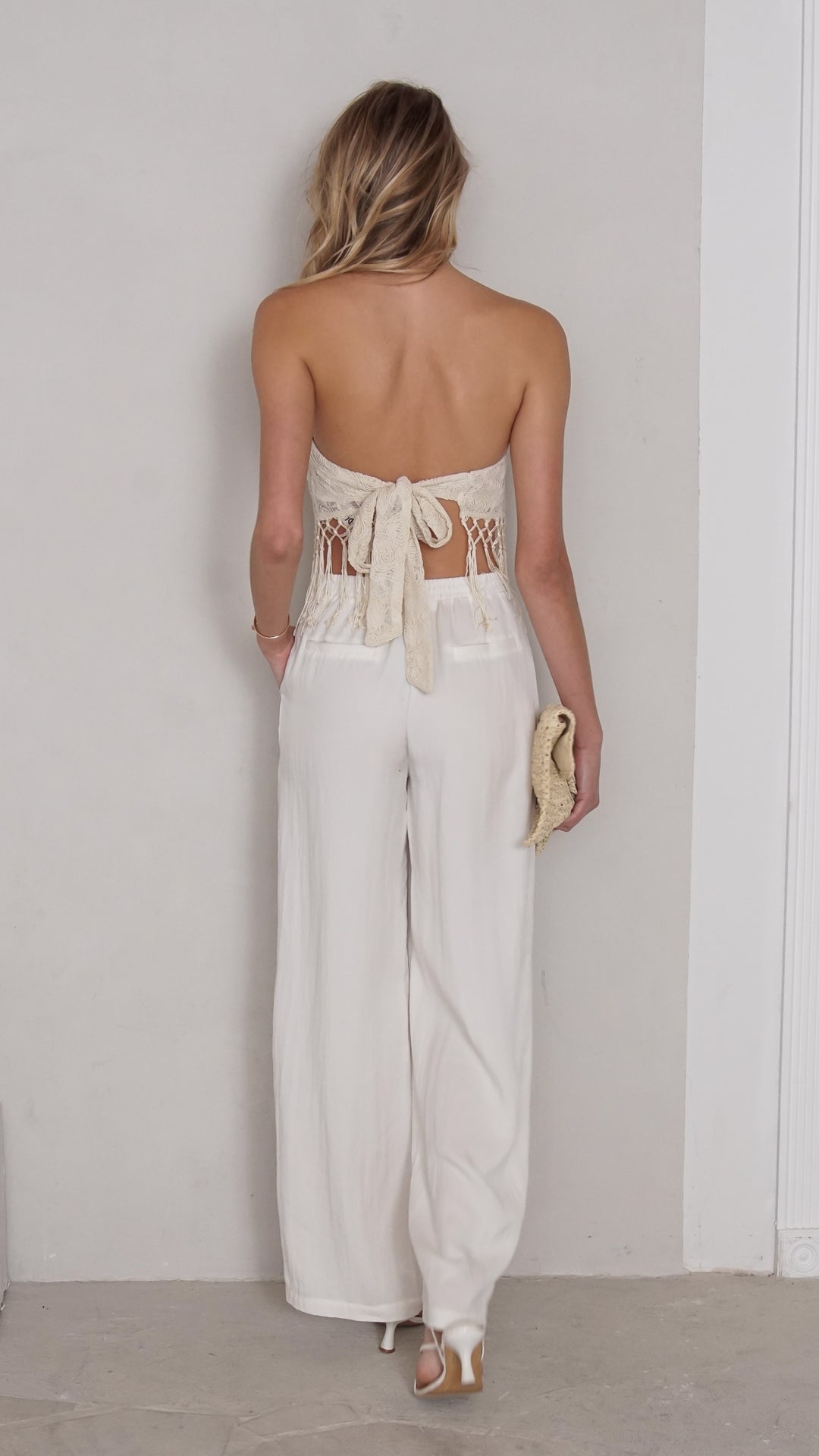 rear view image 1 of Alessia Strapless Crochet Top