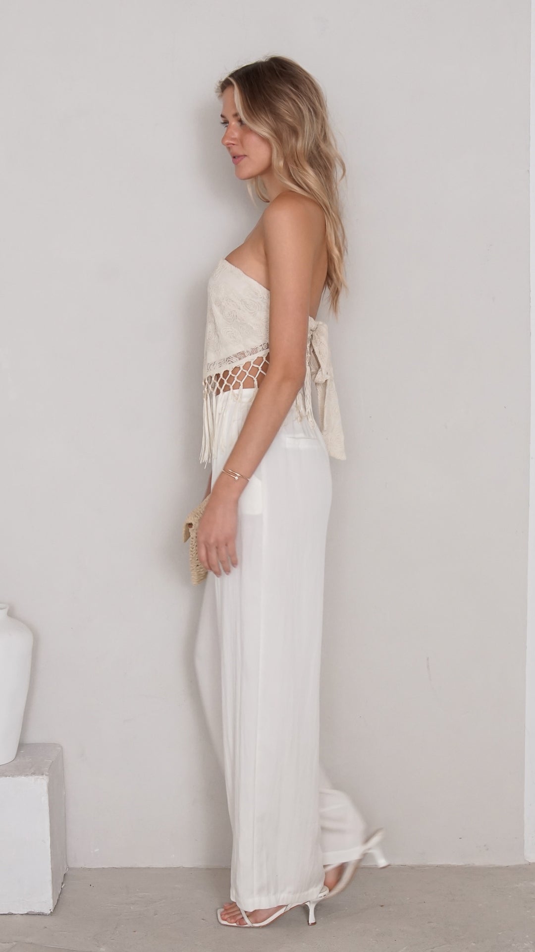 side view image 1 of Alessia Strapless Crochet Top