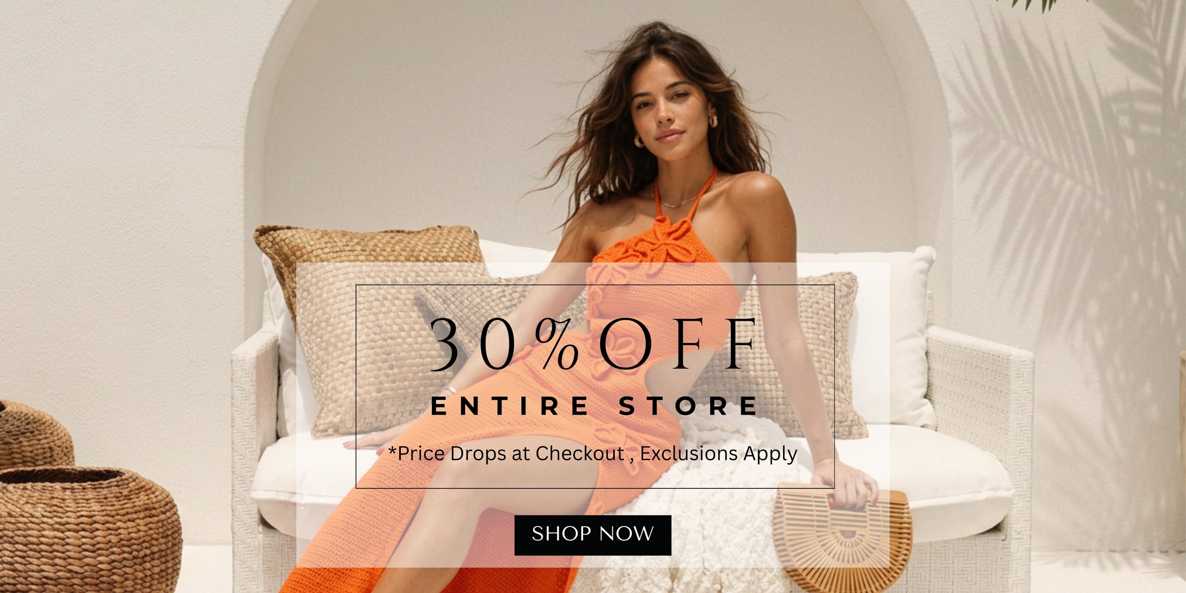 30% off entire store banner , exclusions apply