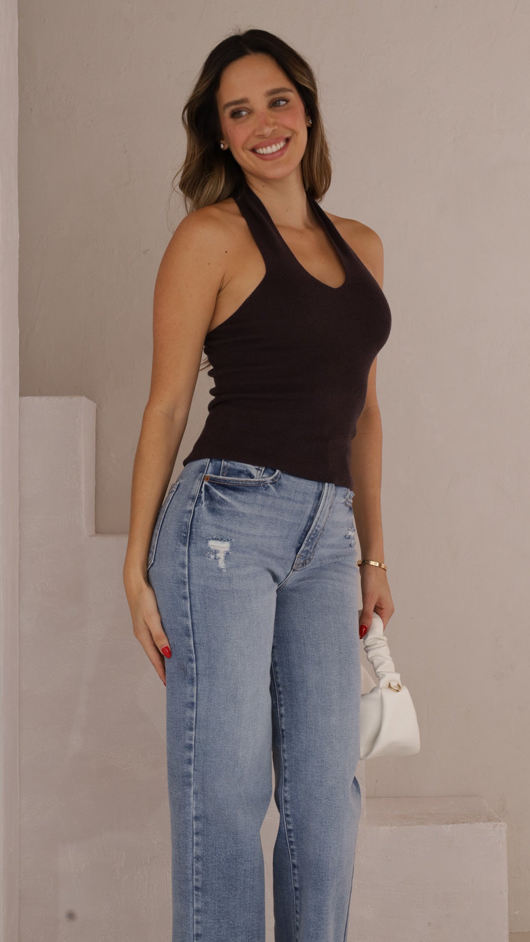 side view image 1 of Zafira Halter Top