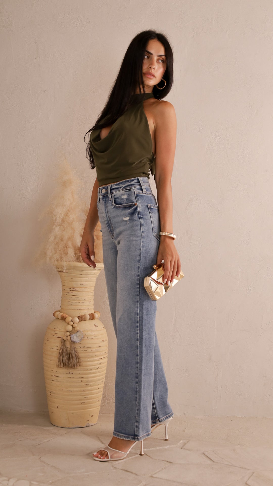 side view image 1 of Sansil Denim Pants