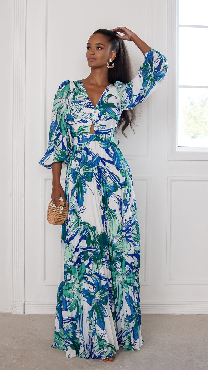 copy image front view_green of Densy Maxi Dress