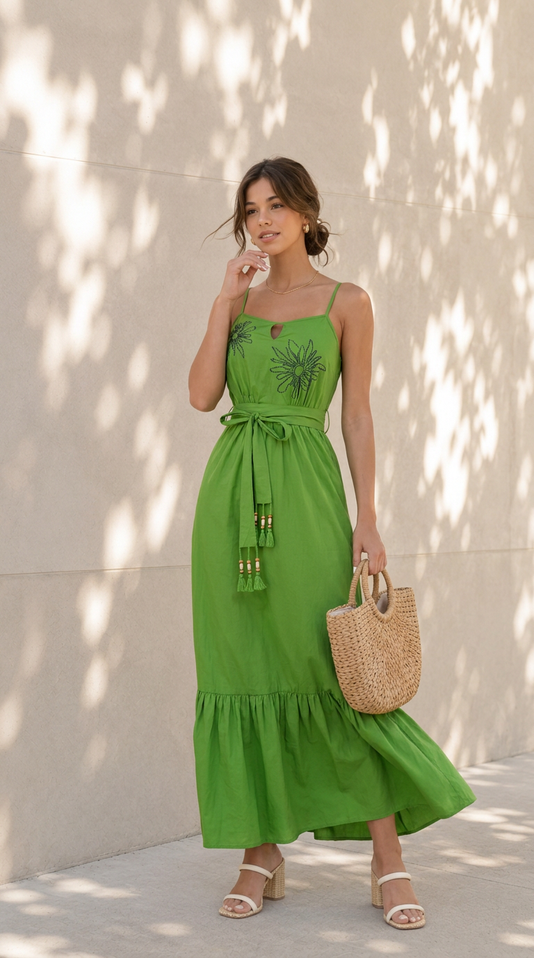 front view image 1 of Elowen Embroidered Maxi Dress