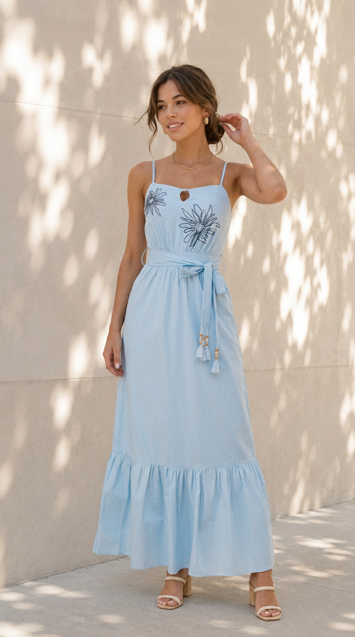 front view image 5 of Elowen Embroidered Maxi Dress
