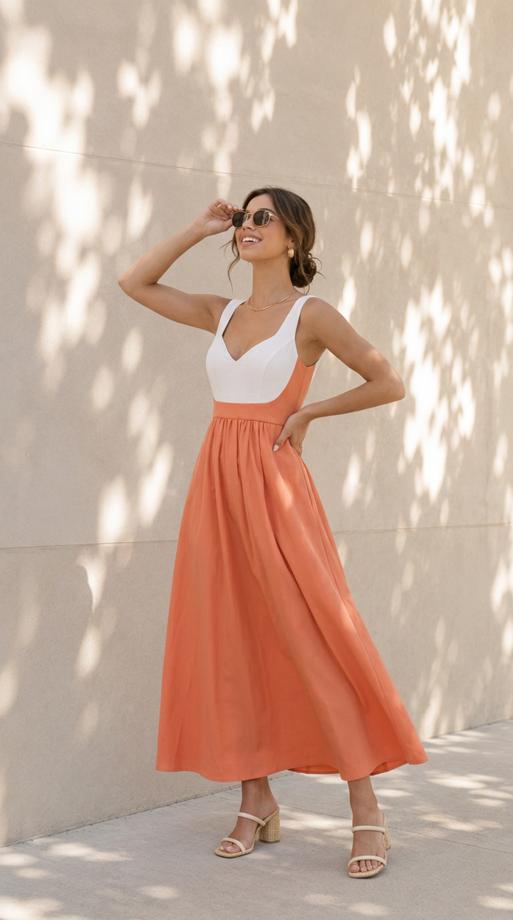 front view image 1 of Aveline Colorblock Maxi Dress