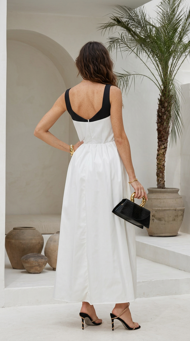 rear view image 1 of Aveline Colorblock Maxi Dress