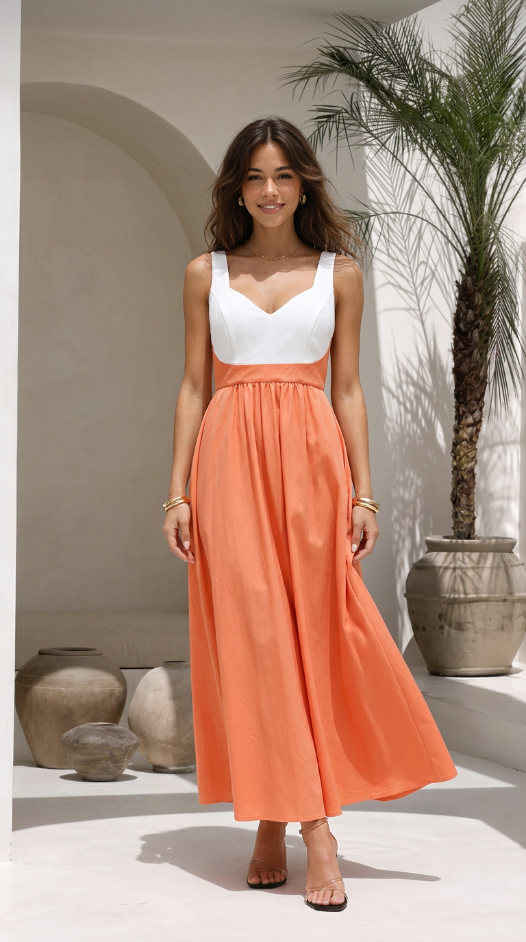 front view image 2 of Aveline Colorblock Maxi Dress