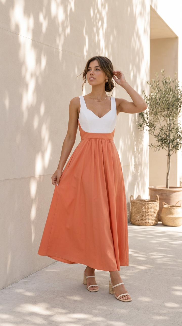 front view image 3 of Aveline Colorblock Maxi Dress