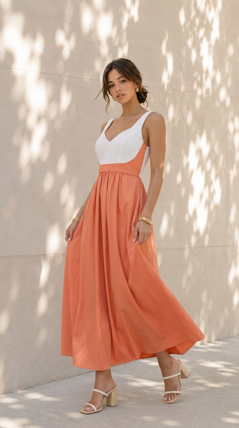 front view image 4 of Aveline Colorblock Maxi Dress