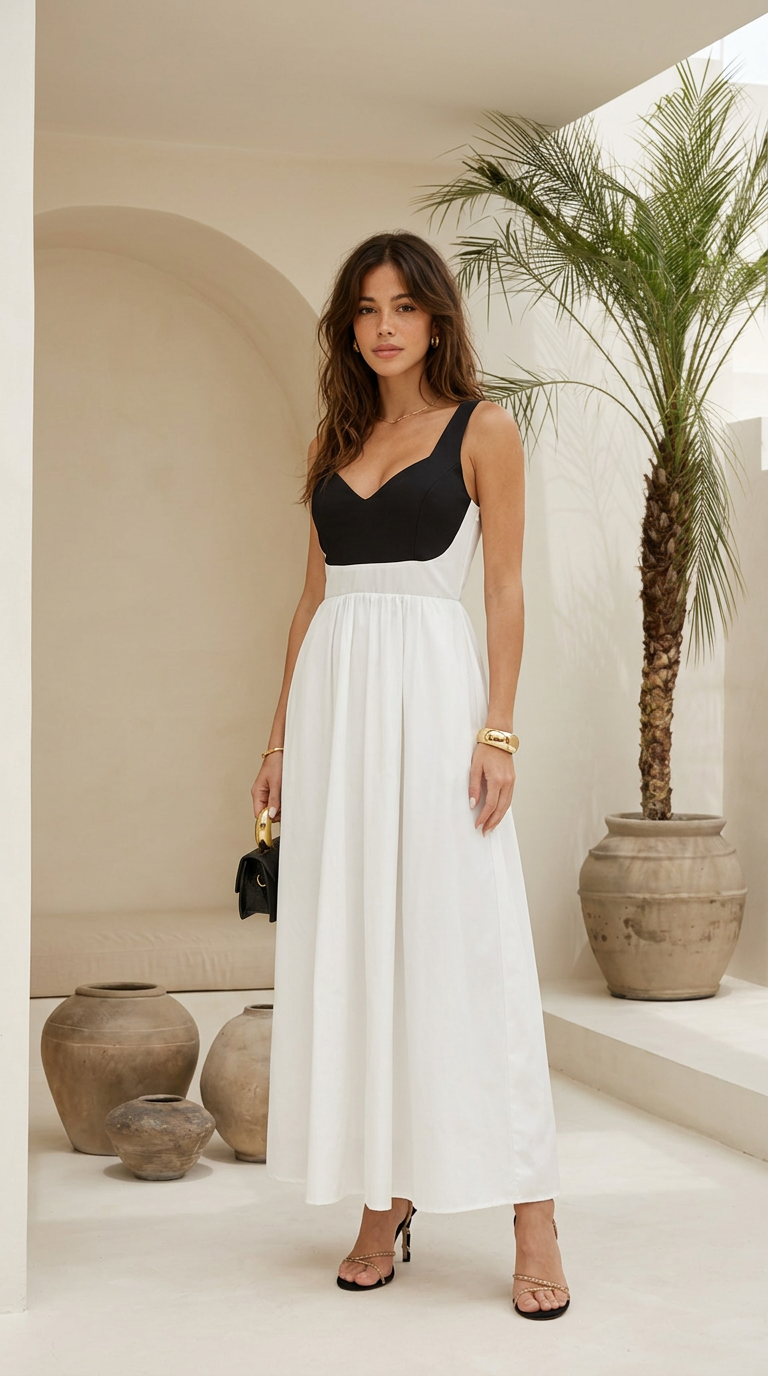 front view image 5 of Aveline Colorblock Maxi Dress