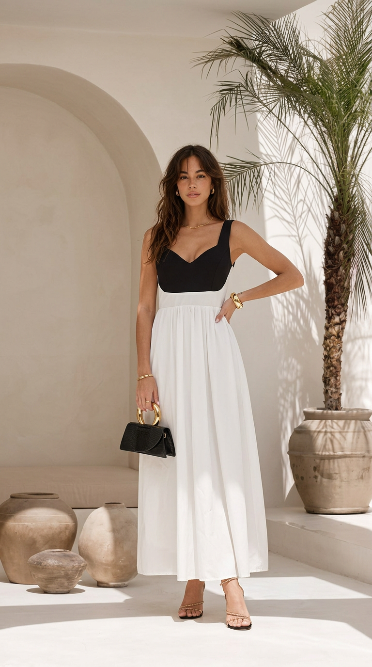 front view image 6 of Aveline Colorblock Maxi Dress