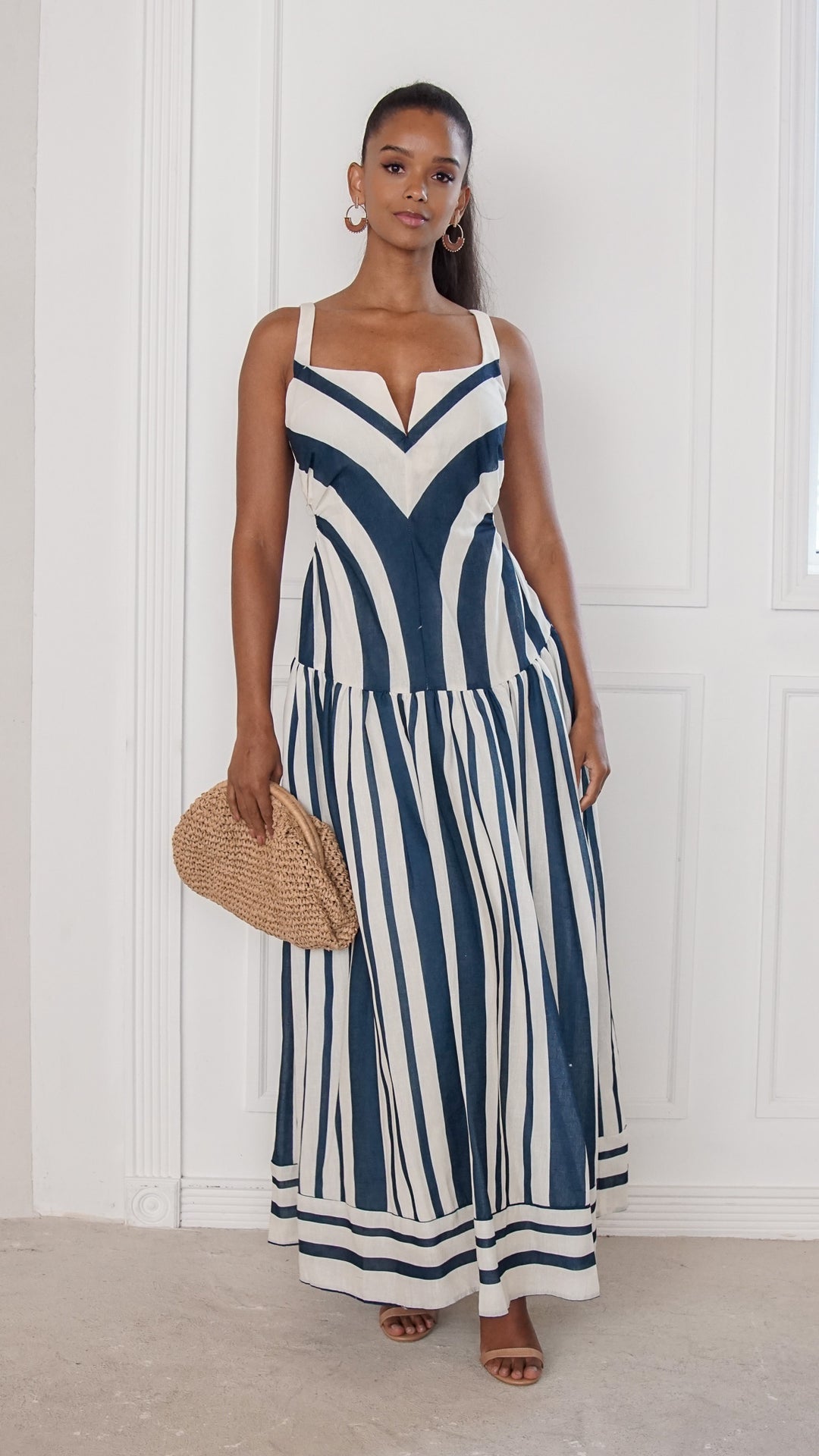 copy image front view_navy of Tatum Dress