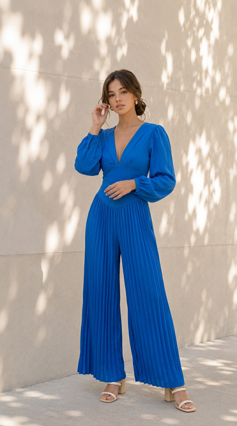 front view image 1 of Adelina Pleated Jumpsuit
