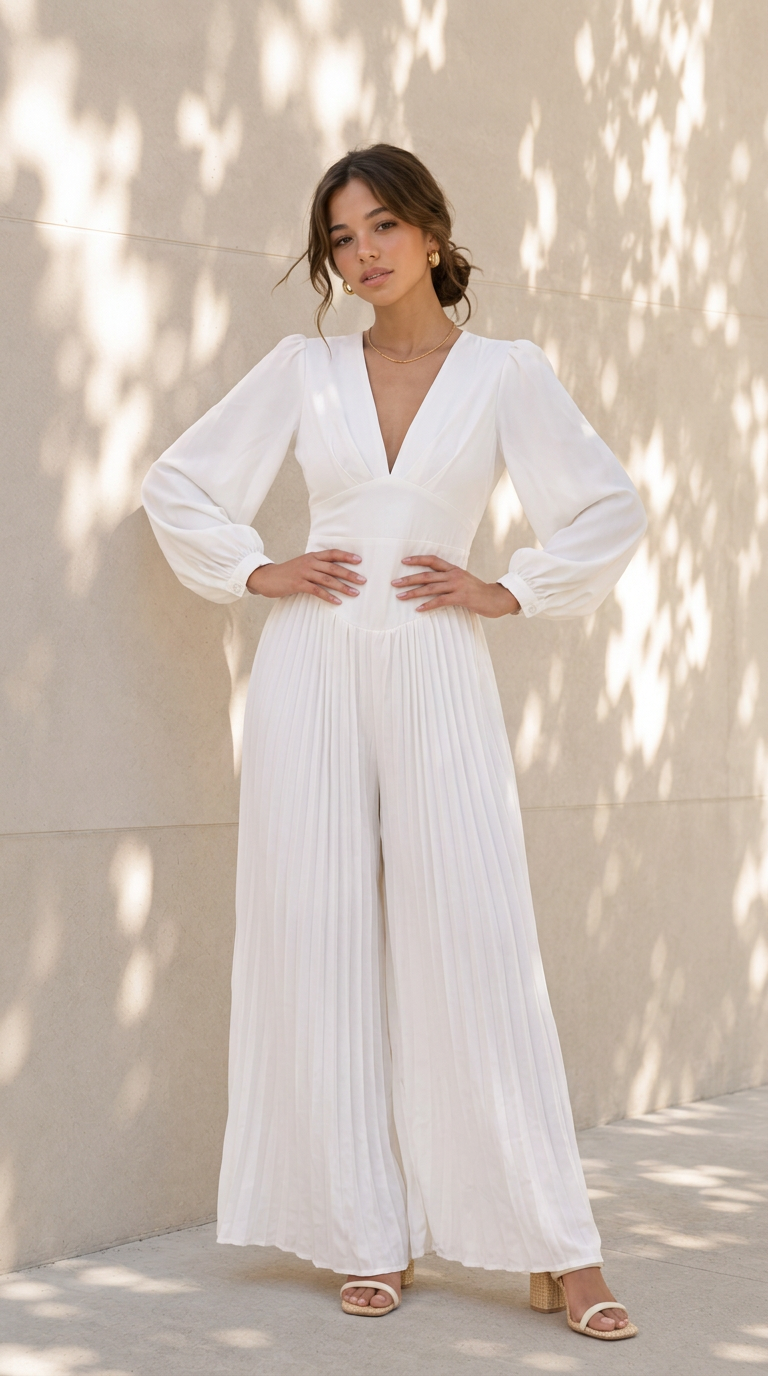 front view image 1 of Adelina Pleated Jumpsuit