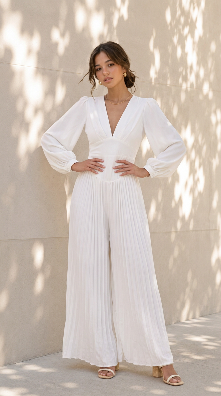 front view image 1 of Adelina Pleated Jumpsuit