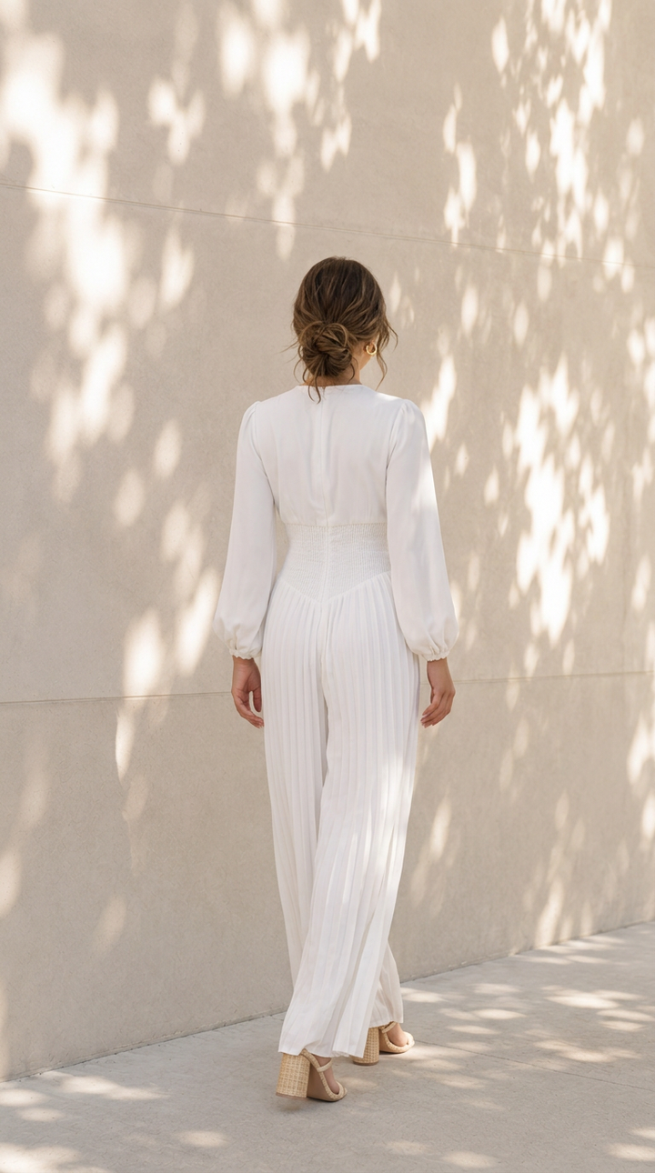 rear view image 1 of Adelina Pleated Jumpsuit