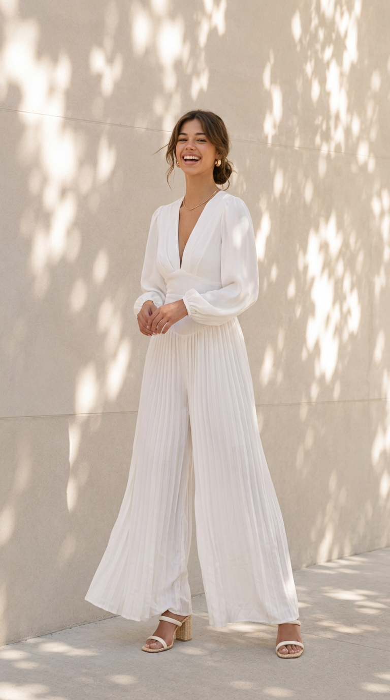 side view image 1 of Adelina Pleated Jumpsuit