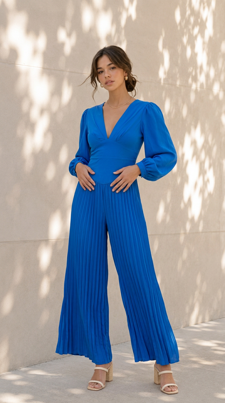 front view image 2 of Adelina Pleated Jumpsuit