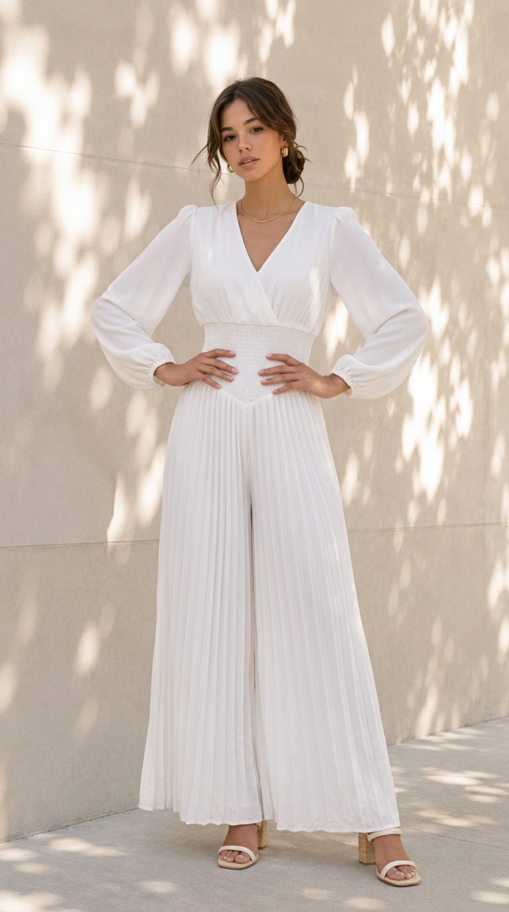front view image 3 of Adelina Pleated Jumpsuit