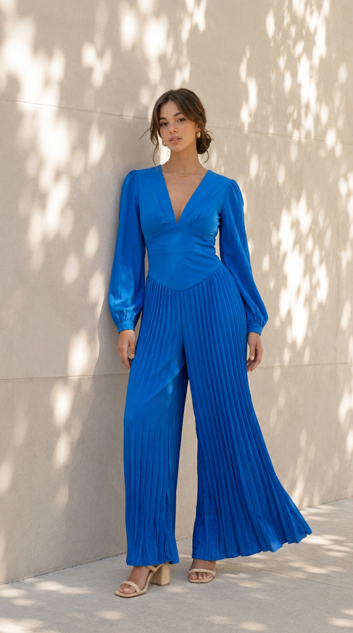 front view image 4 of Adelina Pleated Jumpsuit