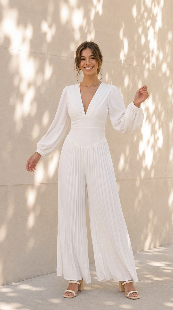 front view image 4 of Adelina Pleated Jumpsuit