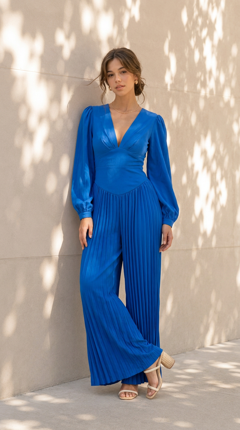 front view image 5 of Adelina Pleated Jumpsuit