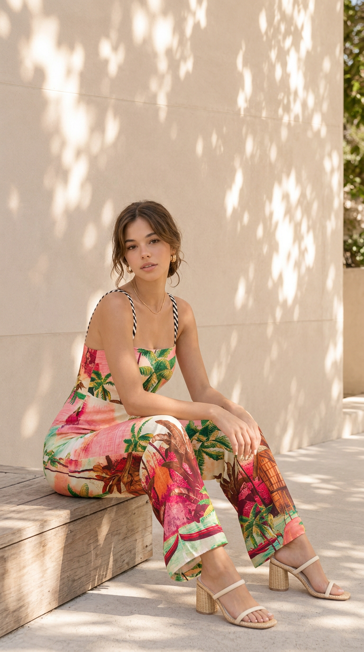 side view image 2 of Paloma Tropical Jumpsuit