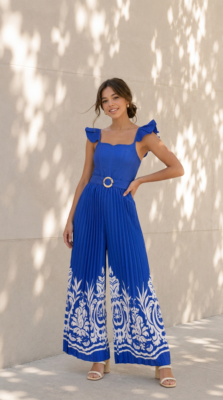 front view image 3 of Rosalina Pleated Jumpsuit