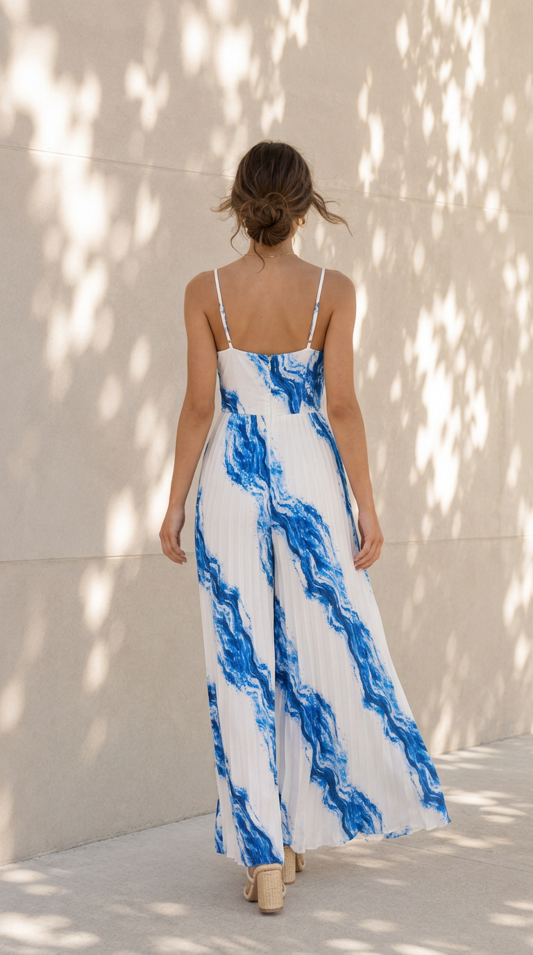 rear view image 1 of Alessandra Pleated Jumpsuit