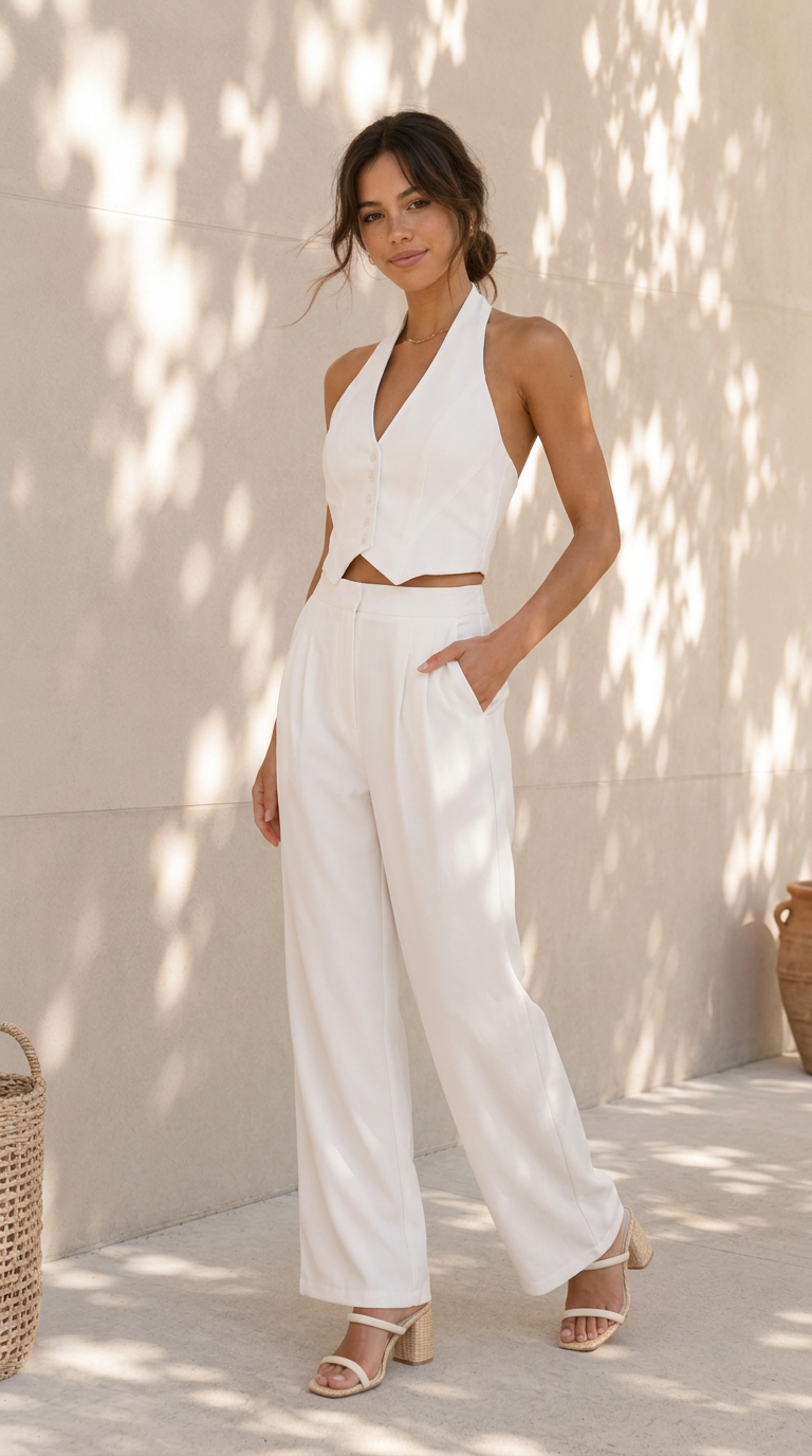 front view image 1 of Celine Halter Pants Set