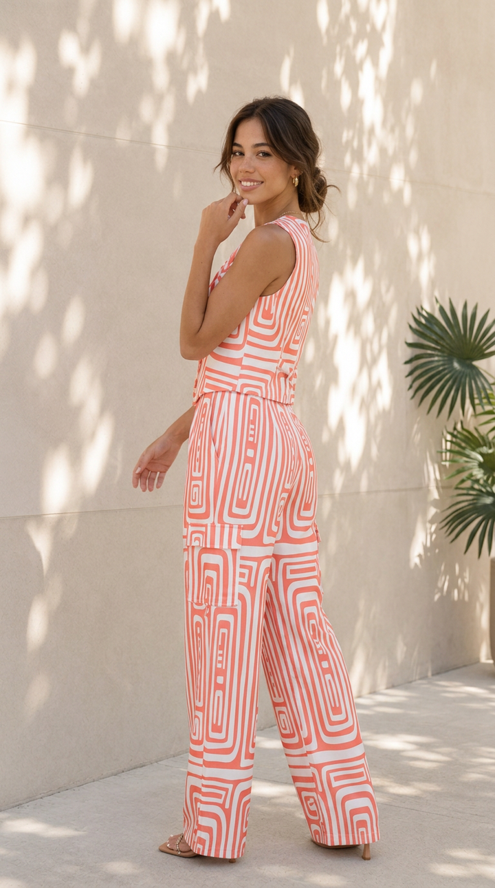 rear view image 1 of Solene Printed Pants Set