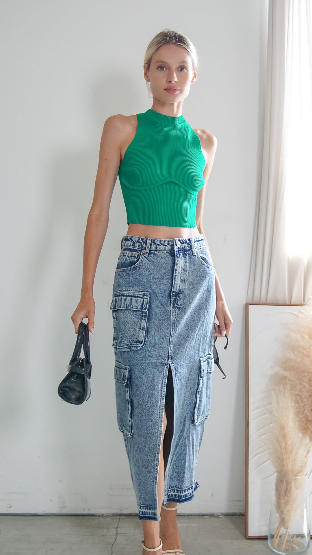 Maybelle Cropped Halter Top - Steps New York