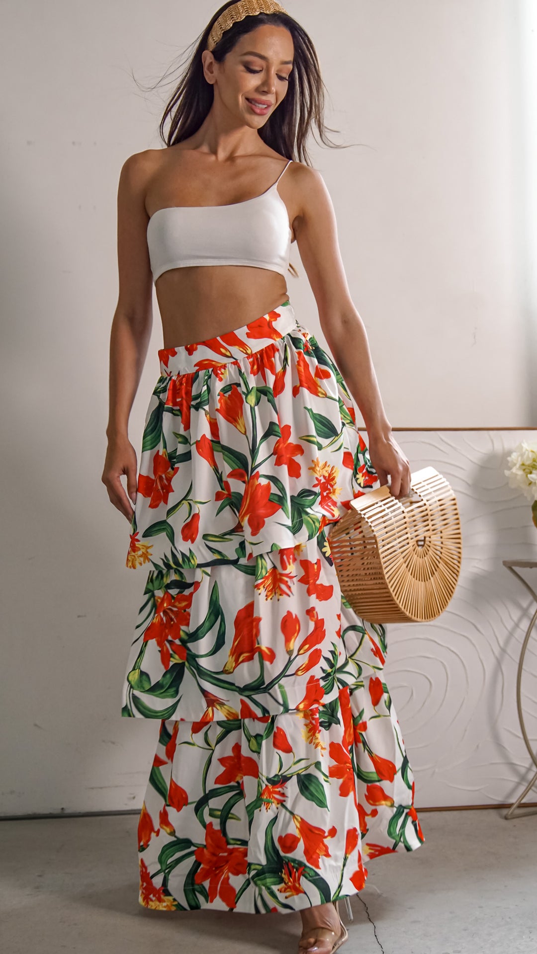 Ophelia Flower Print Skirt - Steps New York