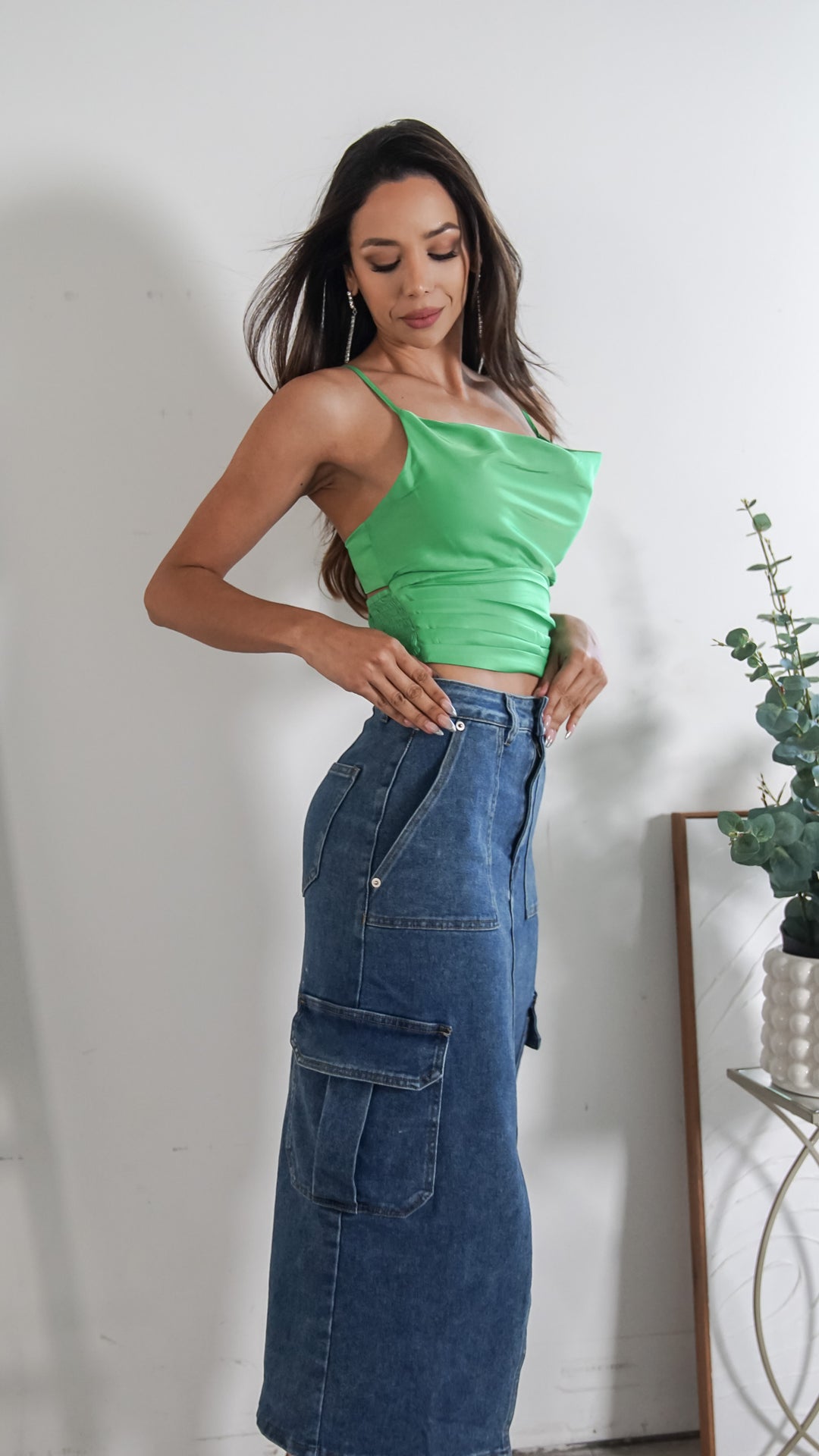 Azalea Denim Maxi Tube Skirt - Steps New York