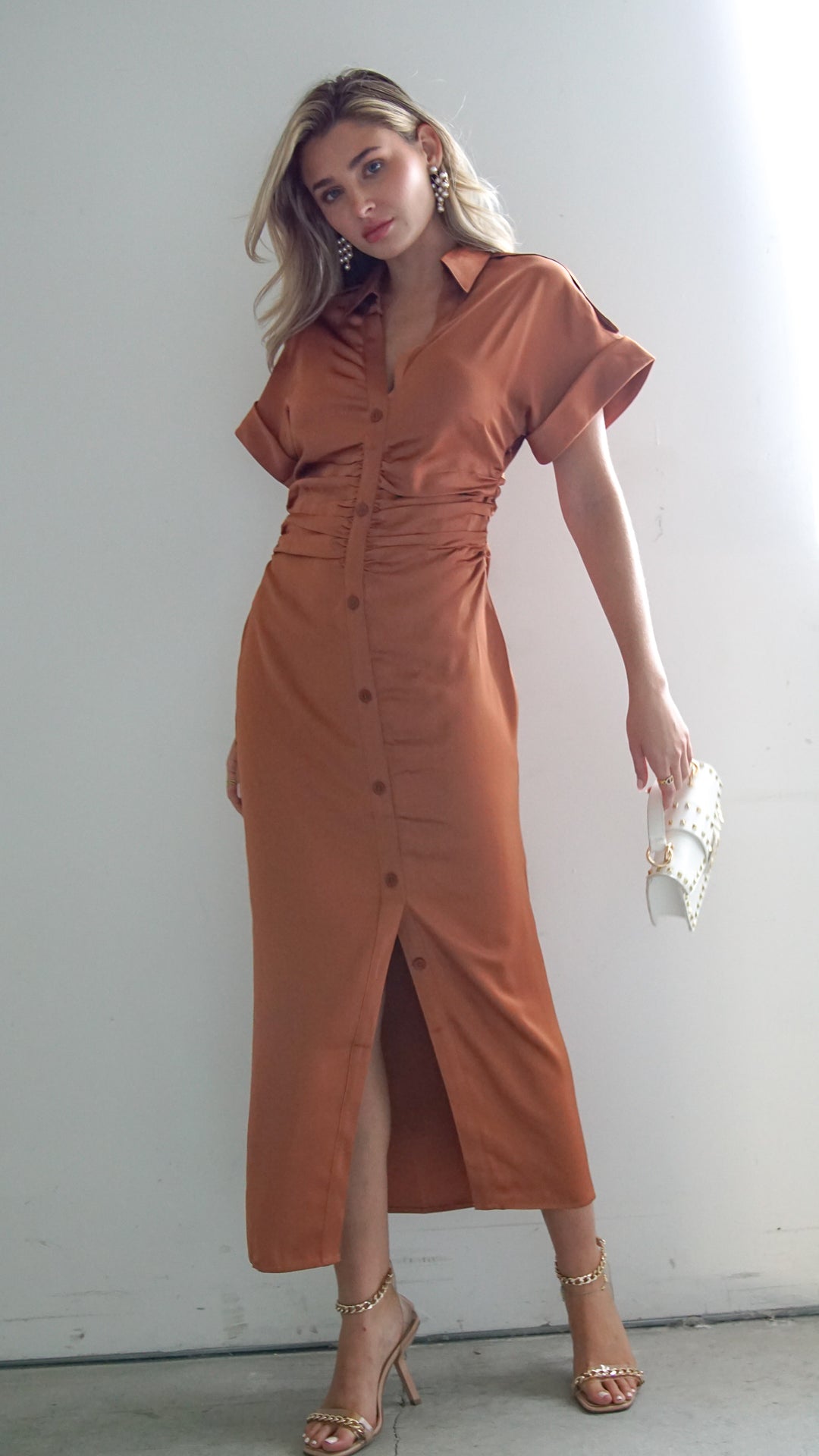 Debra Maxi Satin Dress - Steps New York
