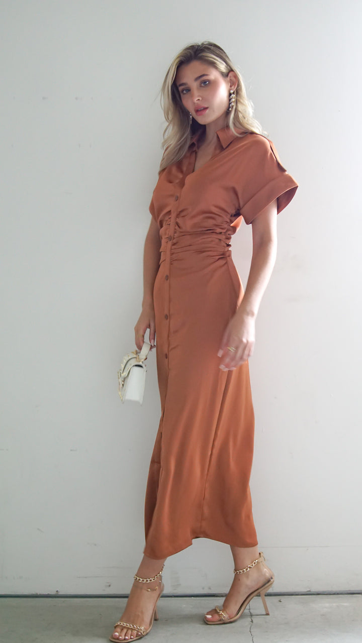Debra Maxi Satin Dress - Steps New York