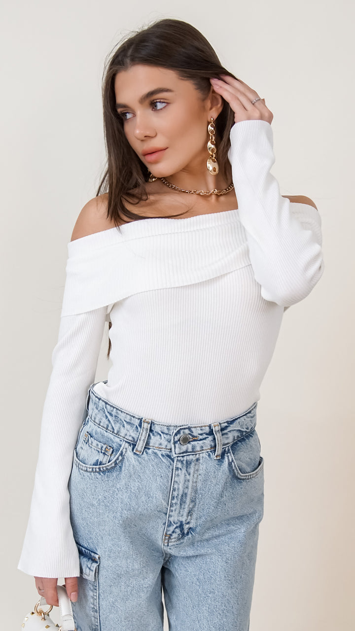 Fiora Off The Shoulder Long Sleeve Top