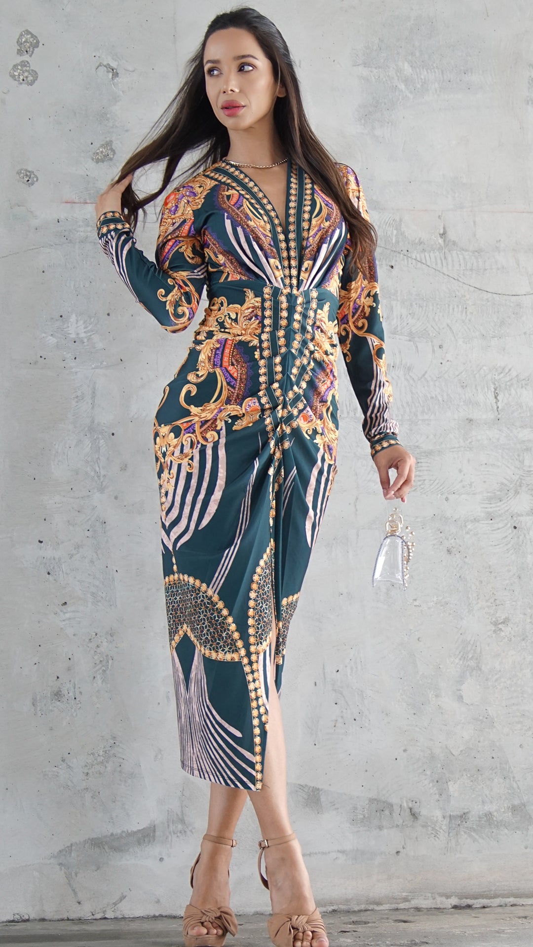 Delphi Abstract Midi Dress
