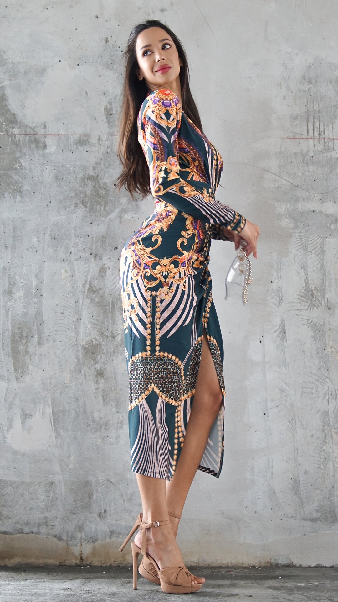 Delphi Abstract Midi Dress