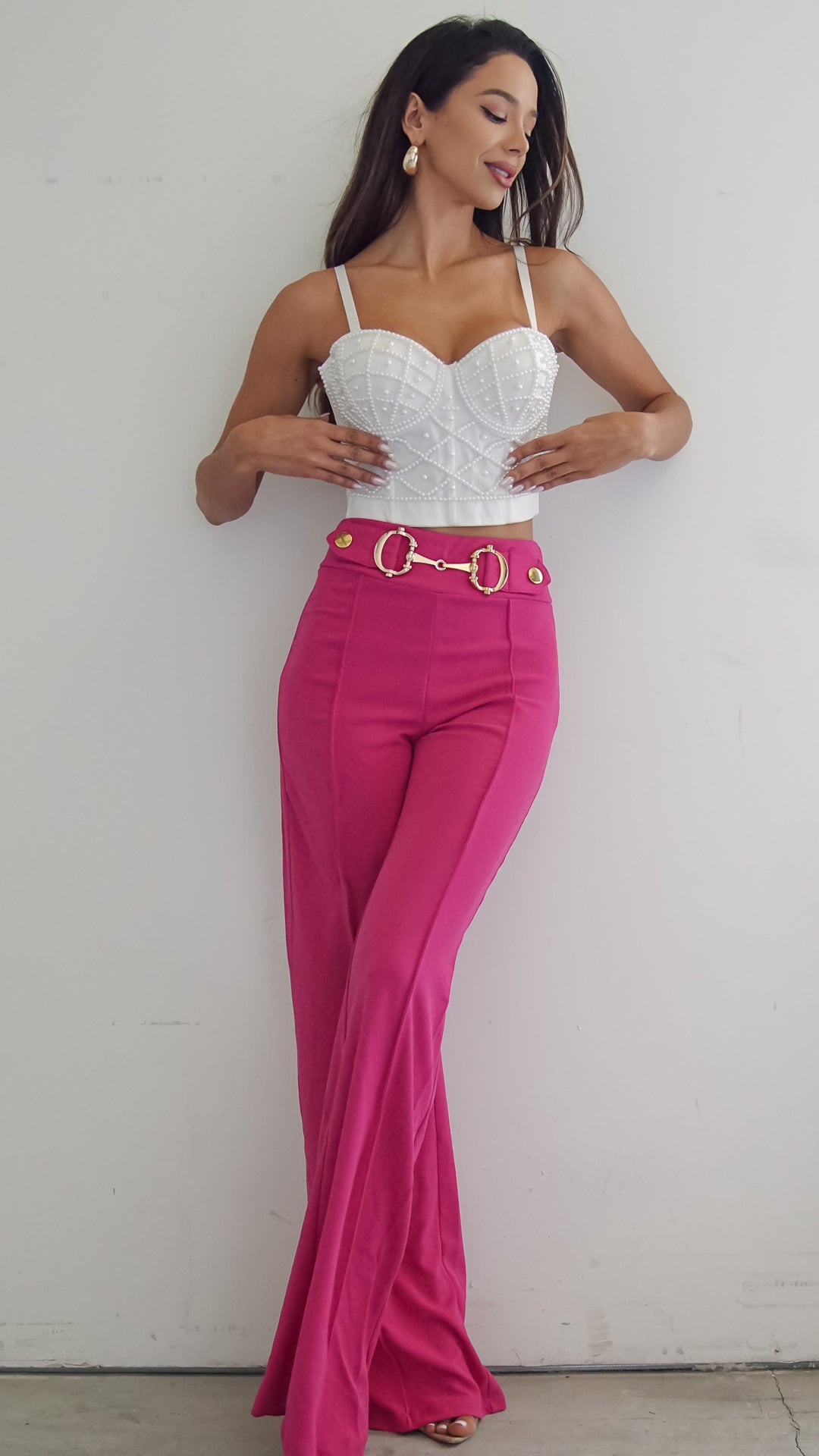 Lorelei High Waisted Pants in Hot Pink - Steps New York