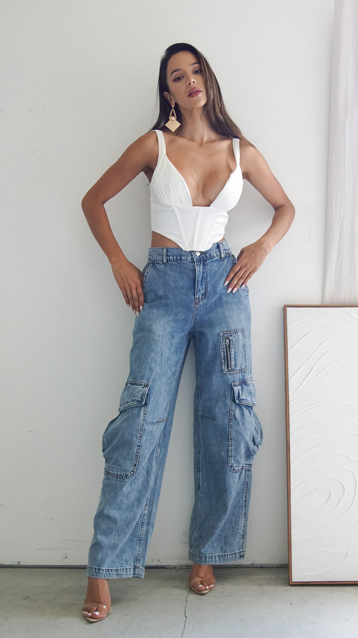 Solange Plunging Corset Top - Steps New York