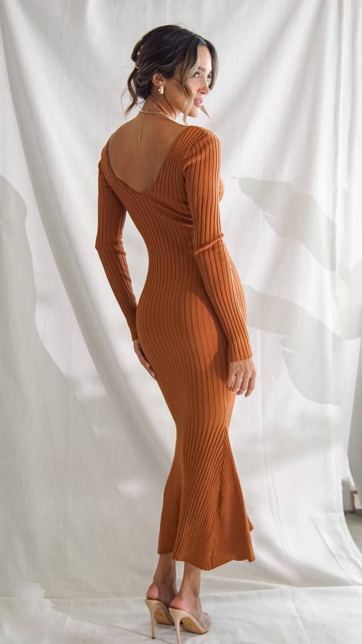 Alise Maxi Longsleeve Bodycon Dress - Steps New York
