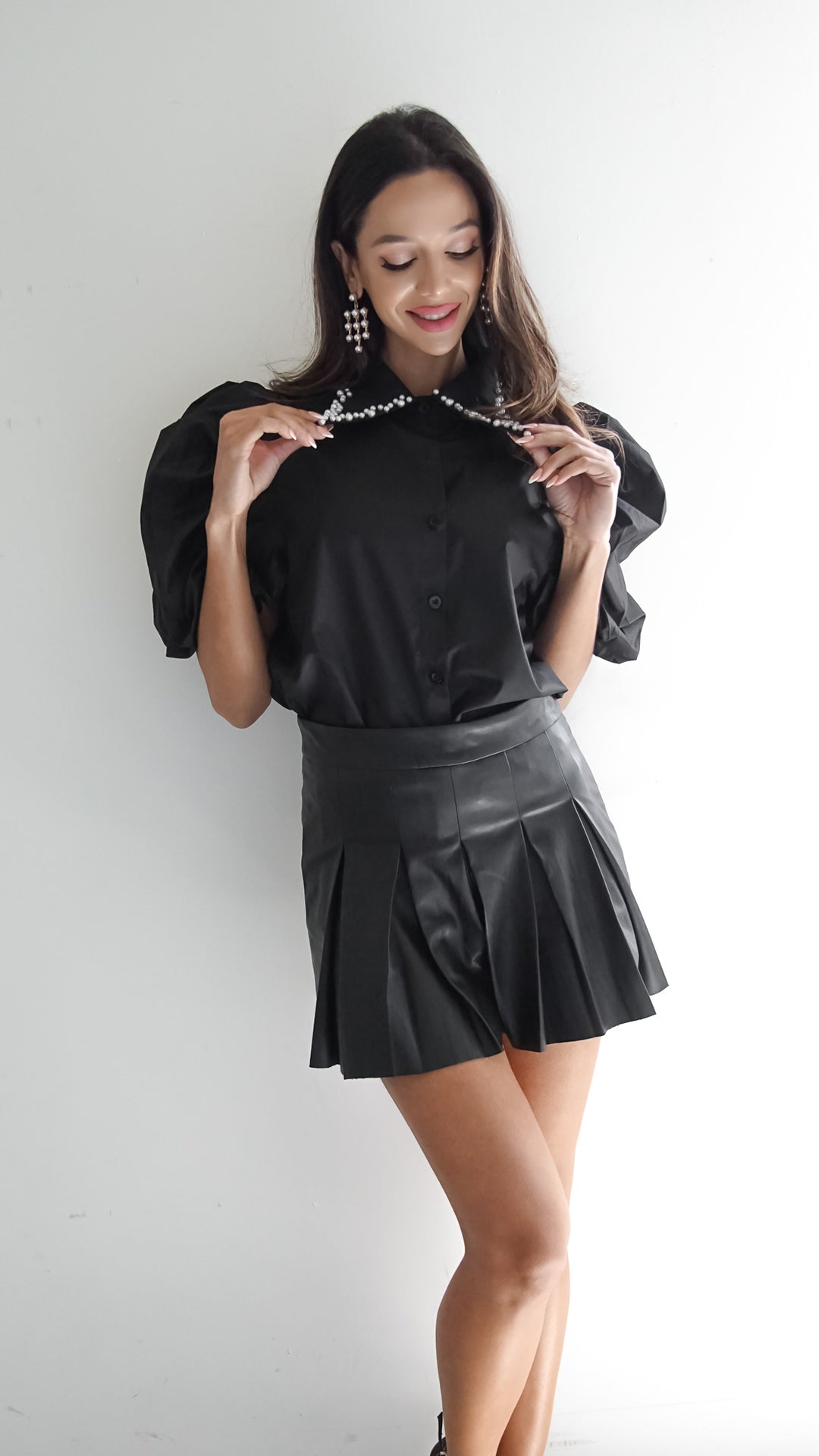 Elestria Faux Leather Mini Skirt
