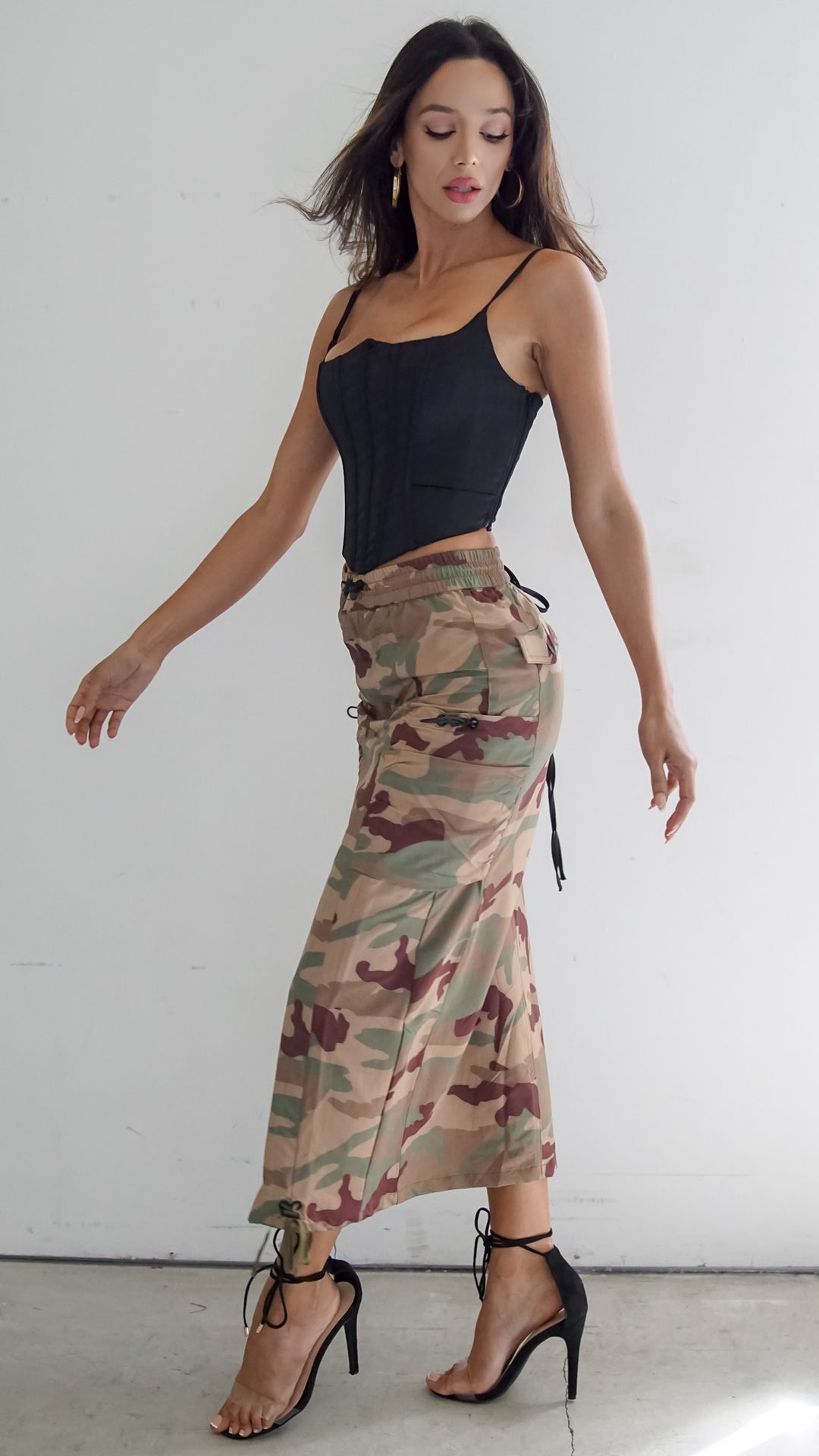 Melisande Camo Maxi Skirt - Steps New York