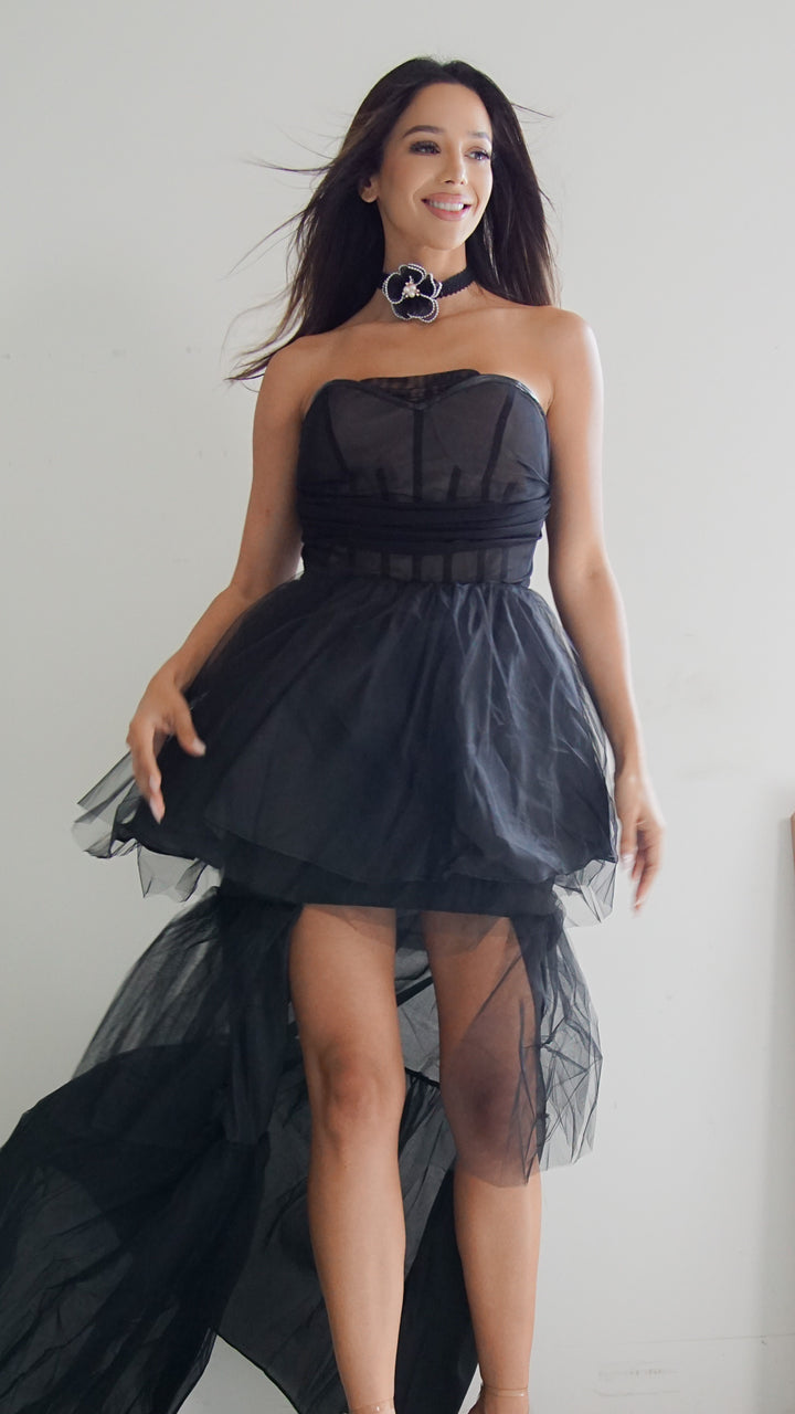 Aeliana Off the Shoulder Maxi Asymmetrical Dress - Steps New York