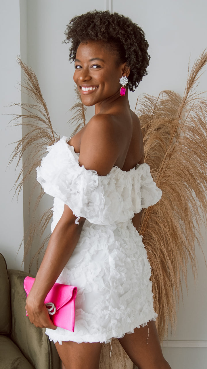 Jazmine Organza Floral Mini Dress - Steps New York